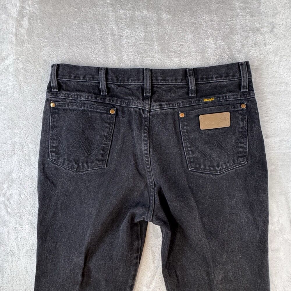Wrangler 936WBK Men's 36x30 Slim Fit Cowboy Cut Black Jeans Western
